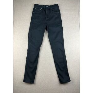 AGOLDE Jeans Women’s Jeans Size 27 Black Denim Riley High Rise Straight Crop USA
